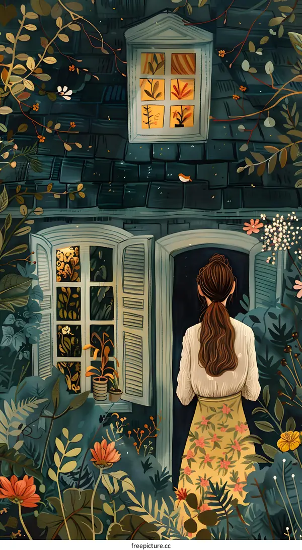 girl looking out the window