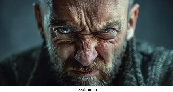 Close-up Angry Man Portrait