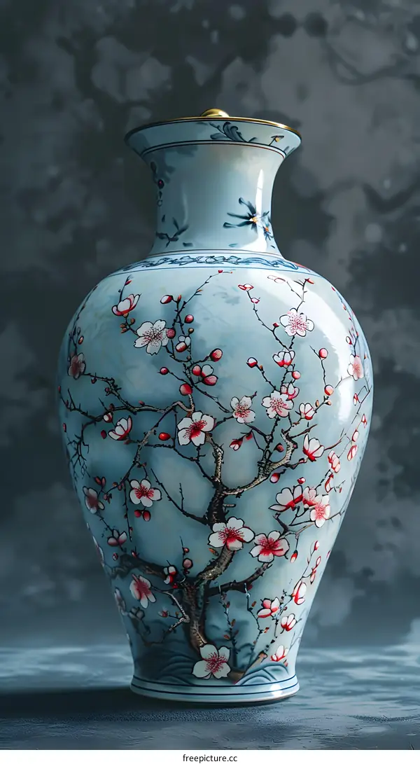 Blue and white porcelain vase with plum blossom pattern