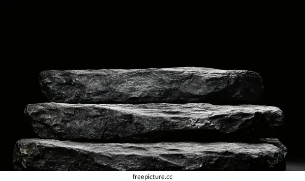 Dark Gray Stone Steps Display