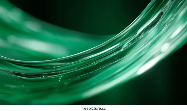 Emerald Green Abstract Flowing Lines