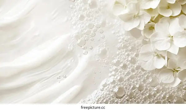 Elegant White Hydrangea and Bubbles