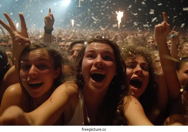 Ecstatic Crowd at a Music Festival