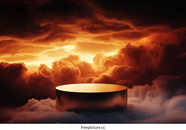 Dramatic Cloudscape with Elevated Platform