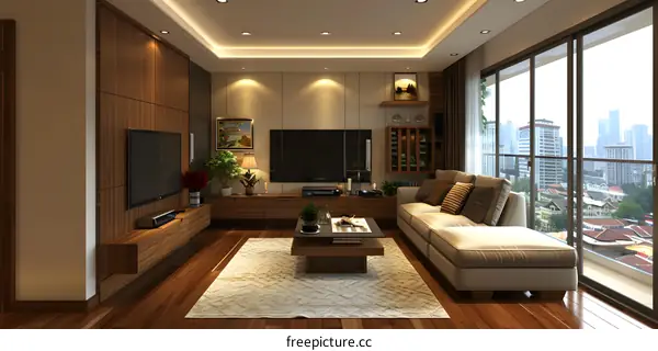 Modern and minimalist living room interior design