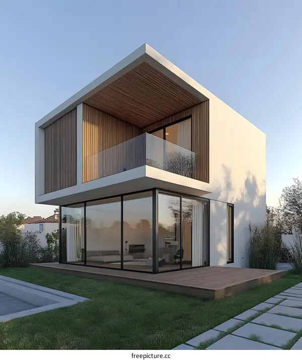 Modern Two Story House with Glass Walls