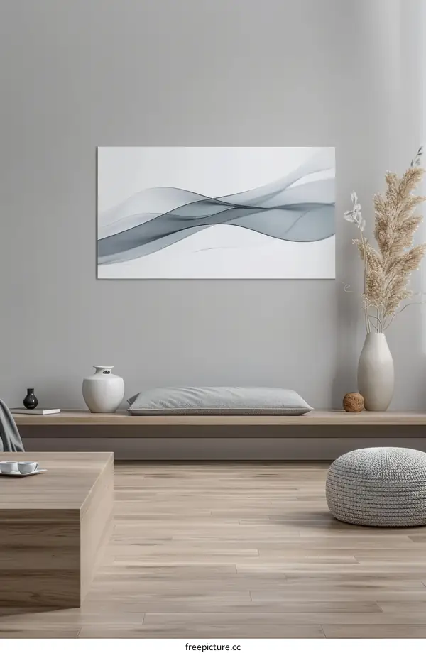 Abstract Art in Blue and Gray