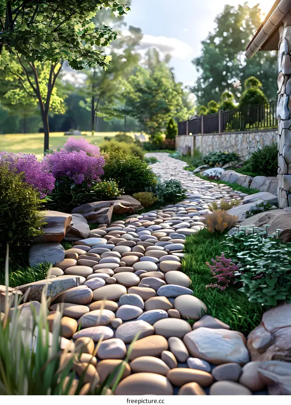 Cobblestone Garden Path