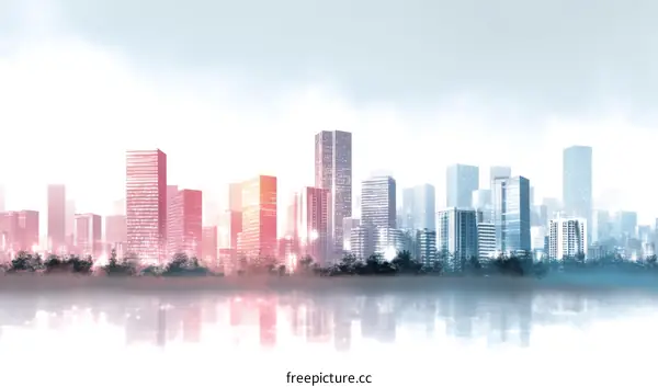 Cityscape Panorama Digital Art