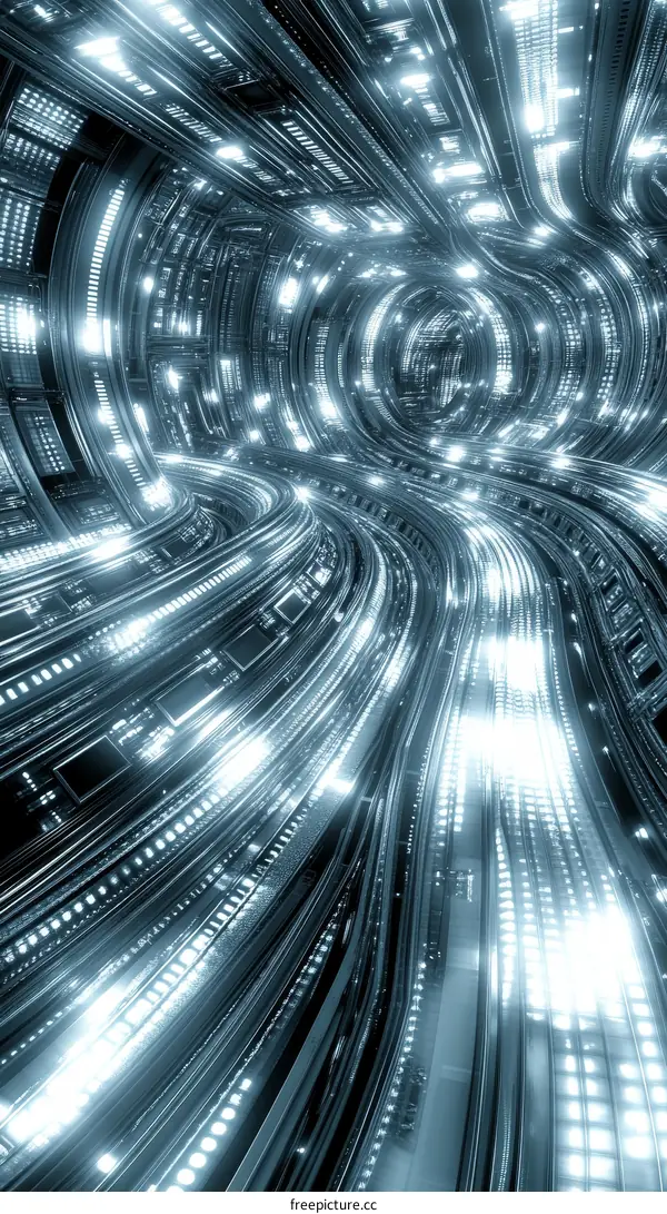 Abstract Futuristic Technology Tunnel