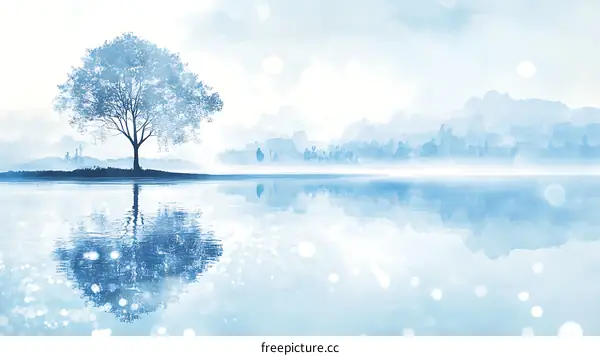Peaceful Winter Landscape Reflection