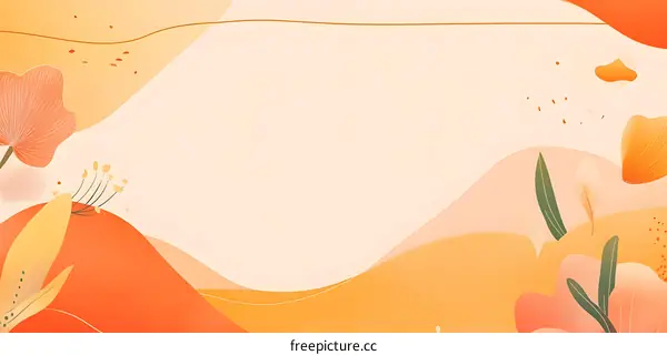 Abstract Floral Background with Orange and Yellow Hues