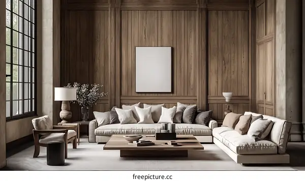 Modern Elegant Wooden Living Room Interior Design