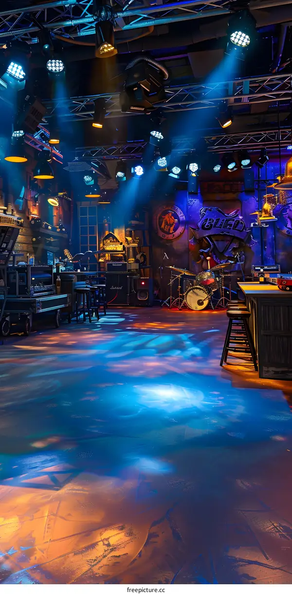 Stage Lighting and Setup in a Concert Venue