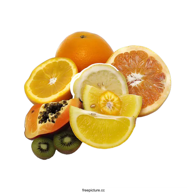 [Transparent Background PNG]Fresh Citrus Fruit Slices Background