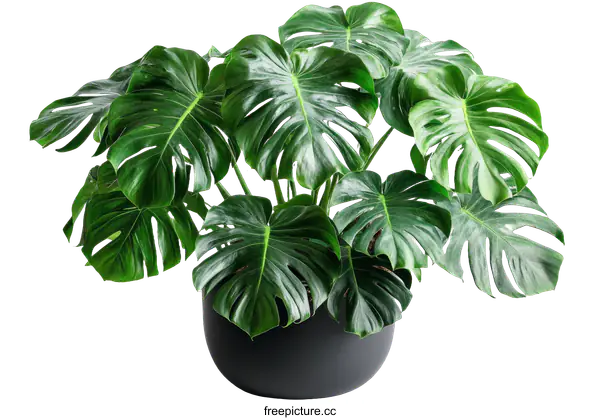 [Transparent Background PNG]Monstera Deliciosa Plant in Pot