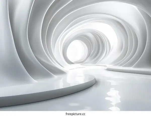 Modern White Futuristic Sci-Fi Tunnel