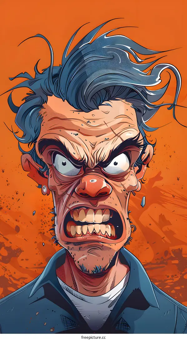 Close-up portrait of an angry man