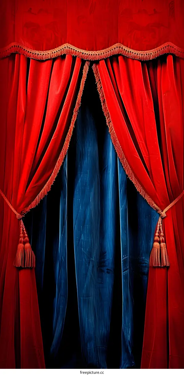 Red and Blue Stage Curtains