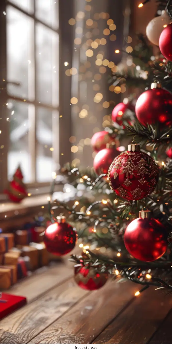 Festive Christmas Tree Illuminating a Room