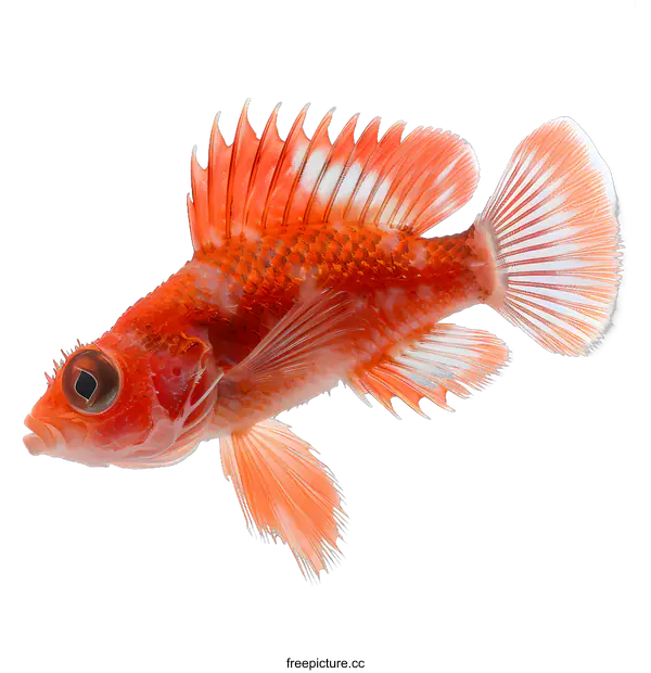[Transparent Background PNG]Red fish with white background