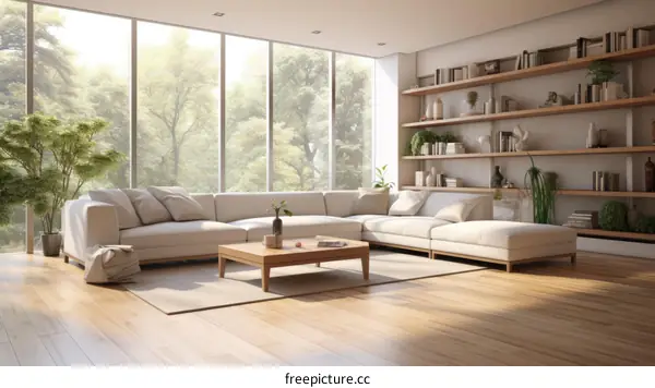 Bright and Airy Living Room With Modern Furniture