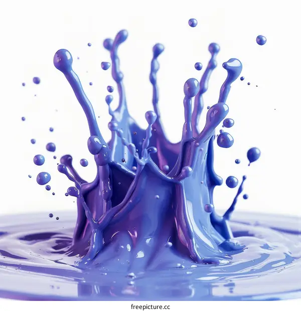 Purple Liquid Splash: Abstract Motion and Energy