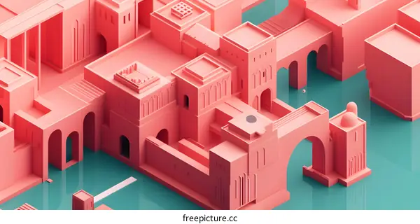 Abstract Pink City Architecture