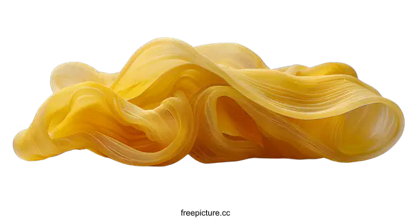 [Transparent Background PNG]Golden yellow flowing fabric
