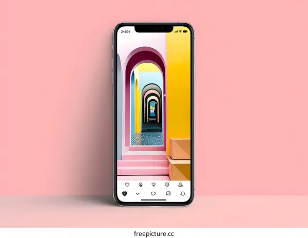 Colorful Archway Displayed on Smartphone