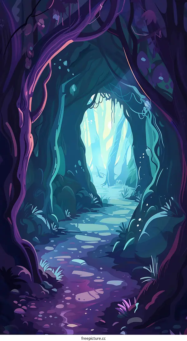Fantasy Forest Path Illustration