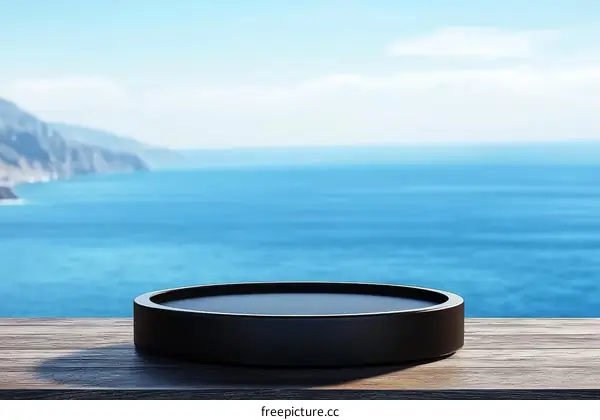 Ocean View Black Circle Display Platform