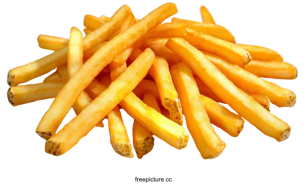 [Transparent Background PNG]Crispy Golden French Fries Pile