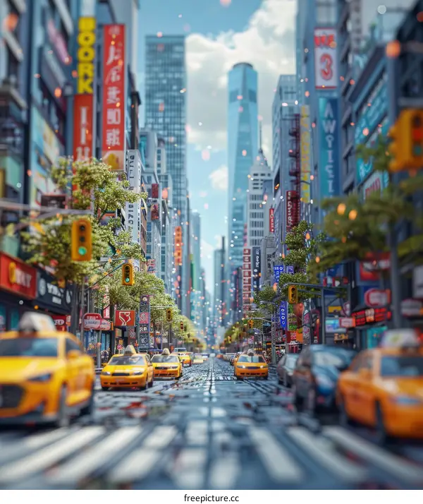 Vibrant City Street Scene with Asian People