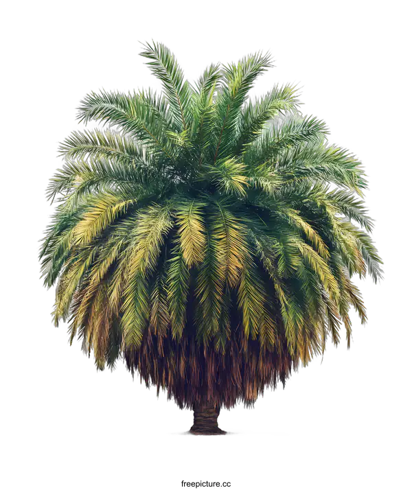 [Transparent Background PNG]Isolated Palm Tree with White Background