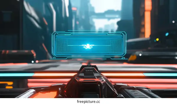 Futuristic HUD Display on a Spaceship