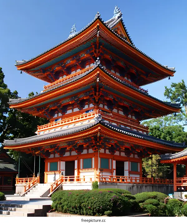 Traditional Japanese Pagoda Temple