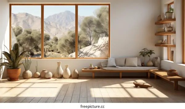 A bright and airy living space with a large windows