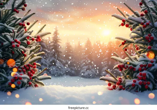 Enchanting Christmas Snowfall Serene Winter Wonderland
