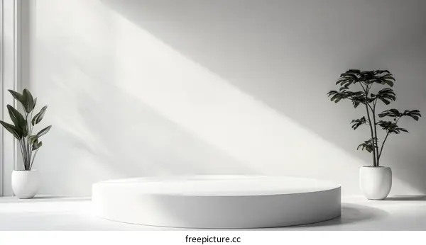 Minimalist White Product Display Podium