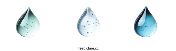 [Transparent Background PNG]Three Clear Gel Drops on White Background
