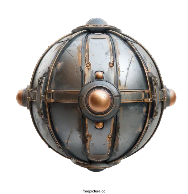 [Transparent Background PNG]Metallic Sphere Steampunk Design