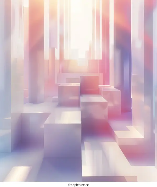 Pink and White 3D Illustration of a City