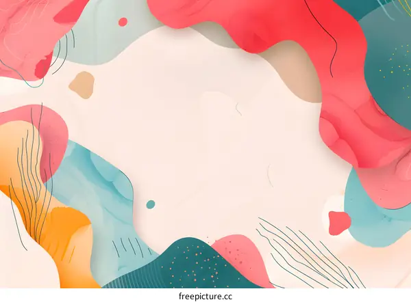 Abstract Watercolor Background With Colorful Shapes