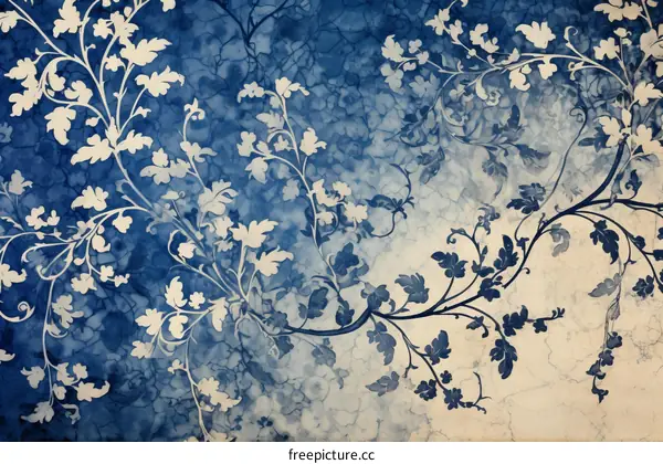 Blue and white porcelain vine pattern