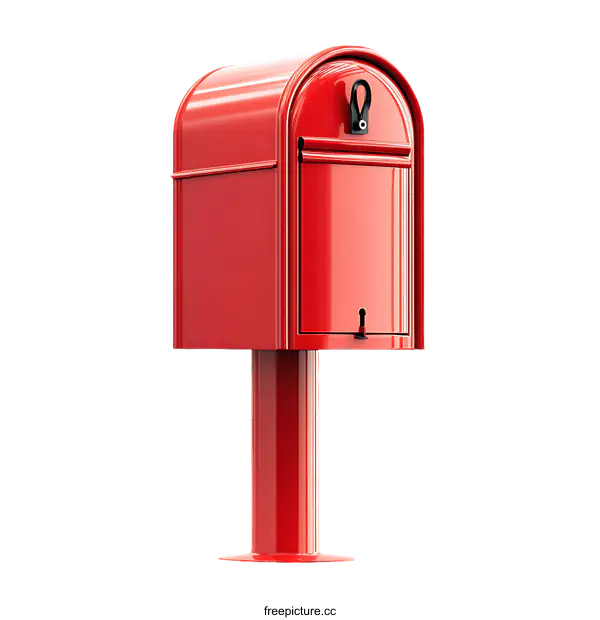 [Transparent Background PNG]Red Mailbox Isolated on White Background