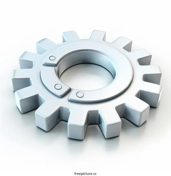 3D Illustration of a Metallic Gear