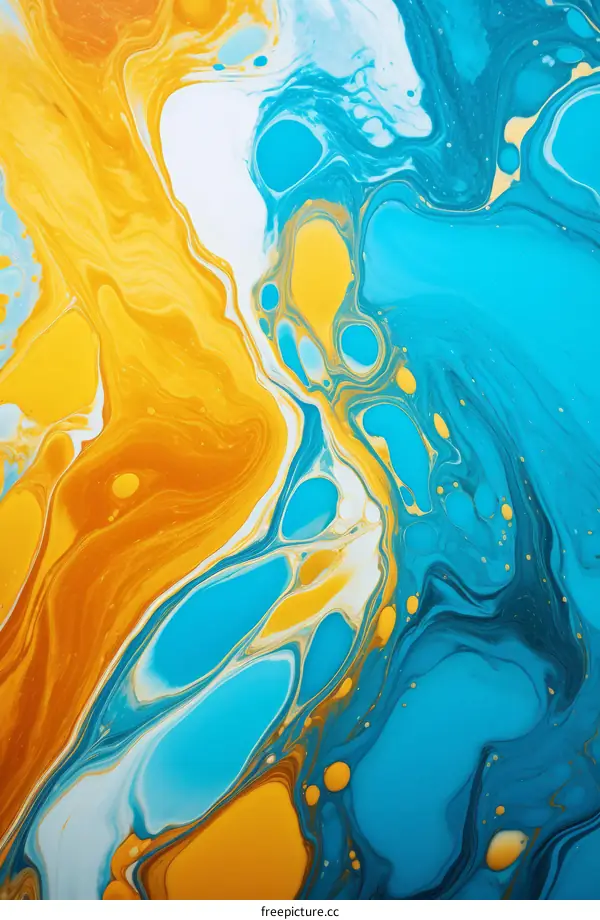 Blue and orange abstract painting