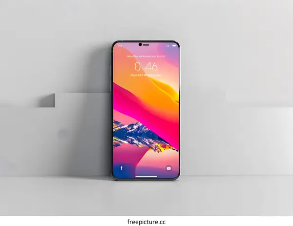 Minimalist Smartphone Mockup On White Surface
