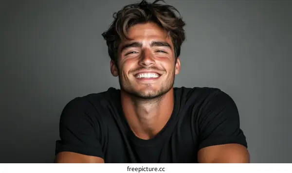 Smiling Man Portrait Studio Shot